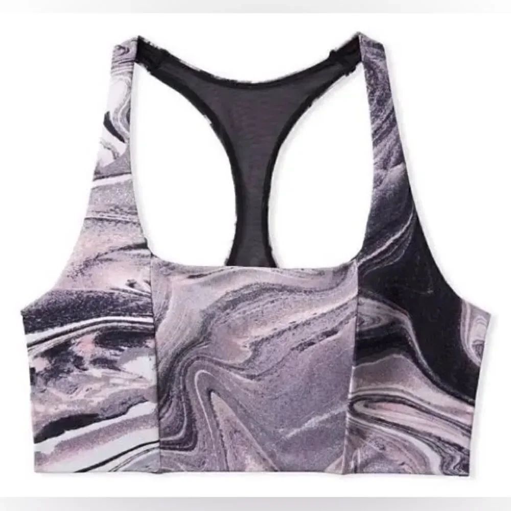 Victoria’s Secret Lightweight Medium Support Lined sport bra onix marble 38DDD